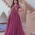 Onion color silver crunchy fabric designer embroidered gown with koti