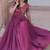 Onion color silver crunchy fabric designer embroidered gown with koti