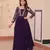 Purple color faux georgette embroidery work wedding reception wear gown for girls