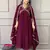 Wine color vichitra silk fabric ceremonial wear embroidery work kurta set