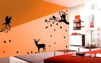 Deer under tree wall decals 1