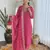 Pink color viscosee silk fabric beautiful festive wear readymade kurta set