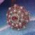 Pretty round and square shape gold plated adjustable finger ring for women