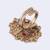 Pretty round and square shape gold plated adjustable finger ring for women