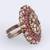 Royal flower and oval shape gold plated adjustable finger ring for women