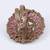 Royal flower and oval shape gold plated adjustable finger ring for women