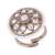 Smooth round shape and pearl gold plated adjustable finger ring for women