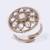 Smooth round shape and pearl gold plated adjustable finger ring for women