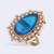 Splendid oval shape center blue stone gold plated adjustable finger ring for women