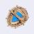 Splendid oval shape center blue stone gold plated adjustable finger ring for women