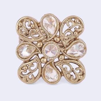 Stylish paisley design gold plated adjustable finger ring for women 3