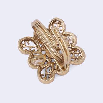 Stylish paisley design gold plated adjustable finger ring for women 5