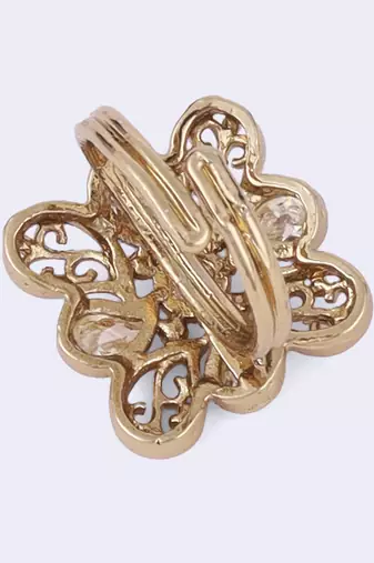 Stylish paisley design gold plated adjustable finger ring for women