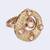Luxurious round and oval shape gold plated adjustable finger ring for women