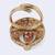 Luxurious round and oval shape gold plated adjustable finger ring for women