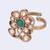 Marvellous oval shape gold plated adjustable finger ring for women