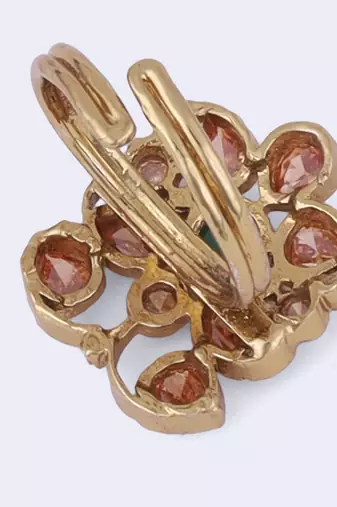 Marvellous oval shape gold plated adjustable finger ring for women