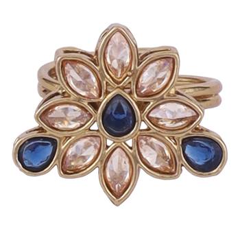 Modern oval shape gold plated adjustable finger ring for women 2