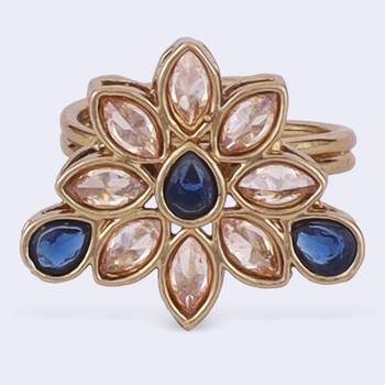 Modern oval shape gold plated adjustable finger ring for women 3