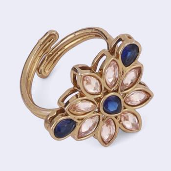 Modern oval shape gold plated adjustable finger ring for women 4
