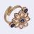 Modern oval shape gold plated adjustable finger ring for women