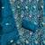 Women's teal embroidered dress material