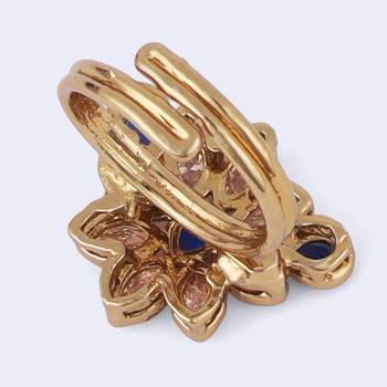 Modern oval shape gold plated adjustable finger ring for women 5