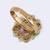 Modish round and oval shape gold plated adjustable finger ring for women