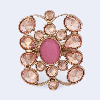 Pleasant oval shape gold plated adjustable finger ring for women 3