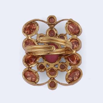 Pleasant oval shape gold plated adjustable finger ring for women 5