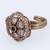 Pleasing round and trangle shape gold plated adjustable finger ring for women