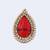 Inspired oval shape center red stone gold plated adjustable finger ring for women