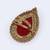 Inspired oval shape center red stone gold plated adjustable finger ring for women