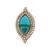 Lovely oval shape center sky blue stone gold plated adjustable finger ring for women