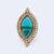 Lovely oval shape center sky blue stone gold plated adjustable finger ring for women