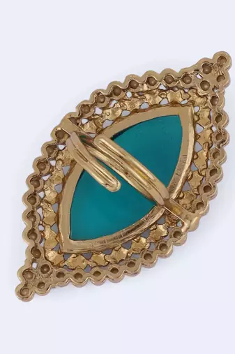 Lovely oval shape center sky blue stone gold plated adjustable finger ring for women