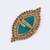 Lovely oval shape center sky blue stone gold plated adjustable finger ring for women