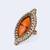 Glamorous oval shape center orange stone gold plated adjustable finger ring for women