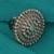 Glimmery round shape gold plated adjustable finger ring for women