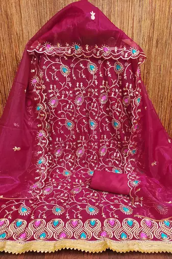 Women's rani embroidered dress material