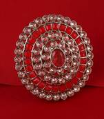 Glorious round shape gold plated adjustable finger ring for women