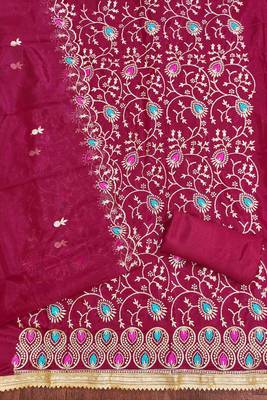 Women's rani embroidered dress material 4