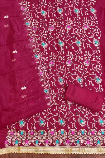 Women's rani embroidered dress material