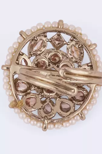 Good-looking oval shape gold plated adjustable finger ring for women