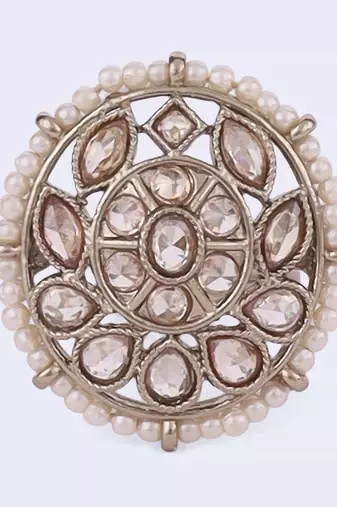 Good-looking oval shape gold plated adjustable finger ring for women
