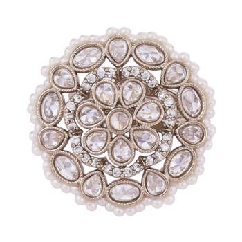 Graceful round and oval shape gold plated adjustable finger ring for women 2