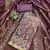 Women's lavender embroidered dress material