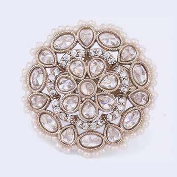 Graceful round and oval shape gold plated adjustable finger ring for women 5