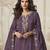 Wine color roman simar fabric heavy embroidered palazzo dress