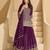 Purple color ethnic georgette fabric heavy wedding reception wear ghaghra suit